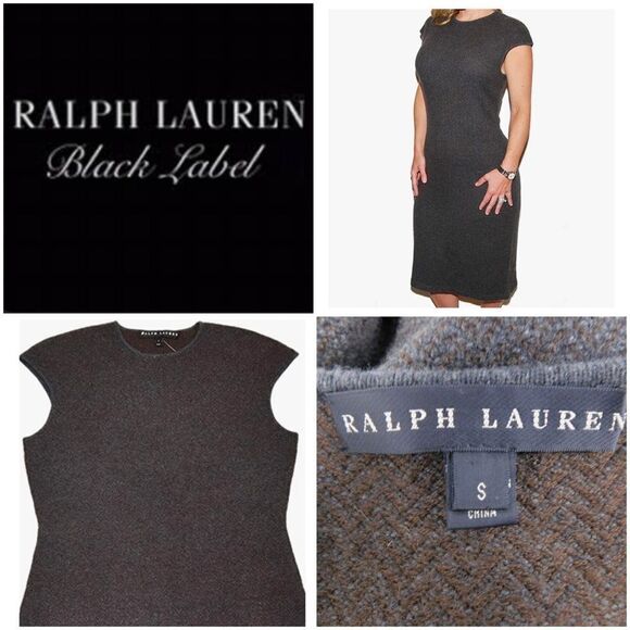 Ralph Lauren Black Label Grey/brown Sleeveless Sheath cashmere dress